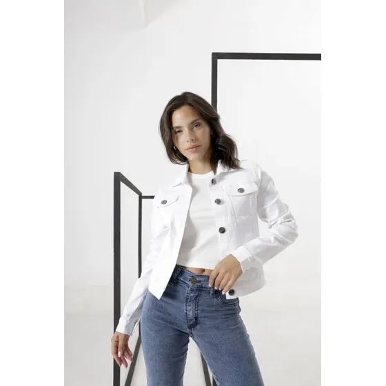 Campera Clásica De Jean Mujer Elastizada Bolsillos S Al 3xl