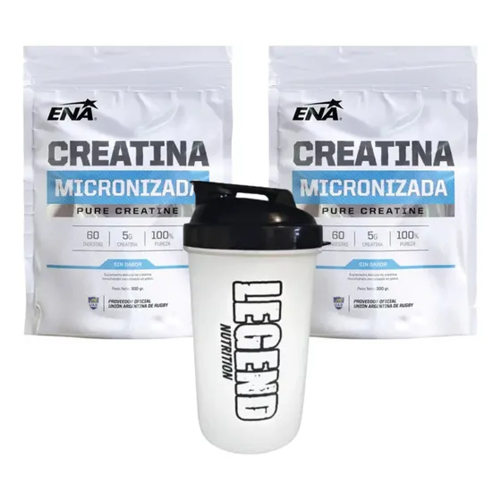 2 Creatina Micronizada 100% Pura X 300gr Sabor Nuetro Vaso Legend Nutrition