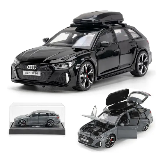 Audi Rs6 Avant Miniatura Metal Carro Com Luzes E Som 1/32