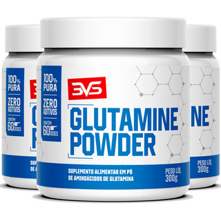 3 Unidades Da Glutamina 100% Pura Powder 300g Fórmula Avançada 60 Doses 3vs 3 Unidades Da Glutamina 100% Pura Powder 300g Fórmula Avançada 60 Doses 3vs
