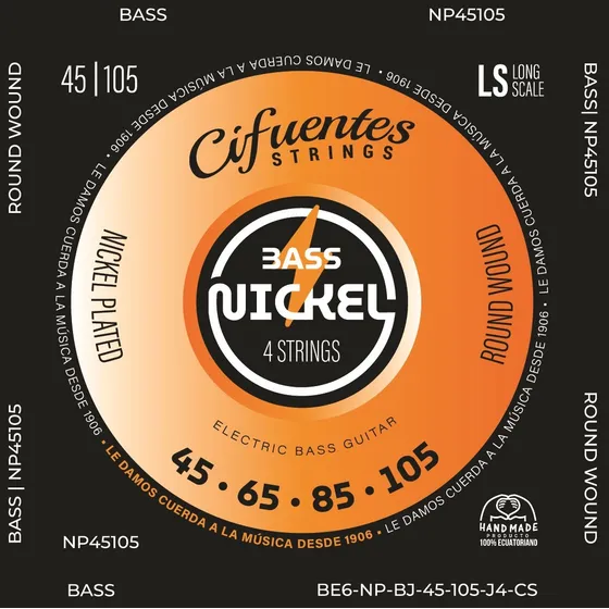Cuerdas Bajo Eléctrico 45-105 Nickel Plated Escala Larga  