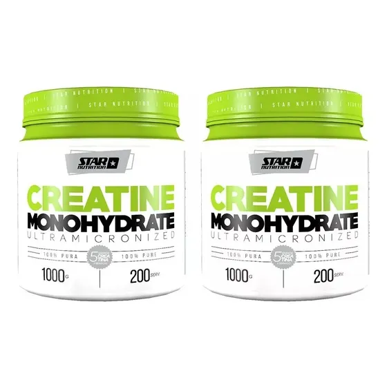 Star Nutrition Combo Creatina Monohidrato Micronizada 1 Kg. X2 Unidades