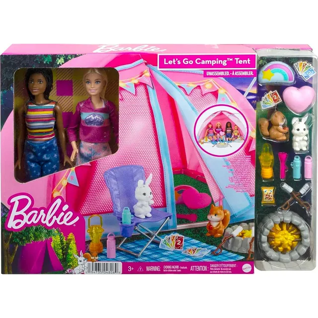 Juego Campamento De Muñeca Barbie +  Malibu Y Brooklyn 2m