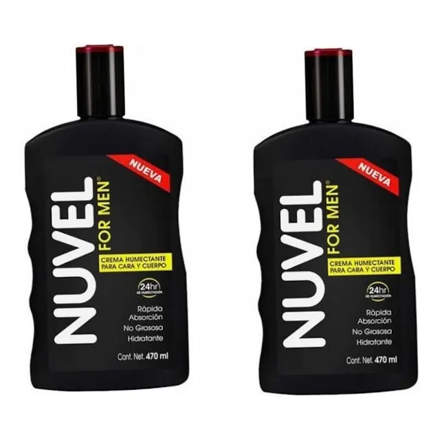 Crema Humectante Corporal Nuvel For Men 470 Ml 2pzas