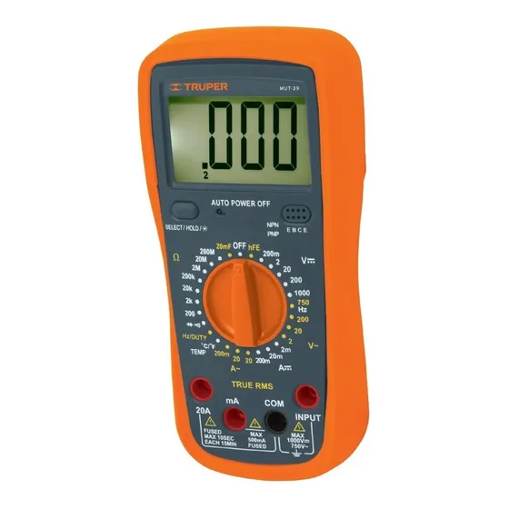 Multimetro Digital Ind. 1000 V Truper 10402