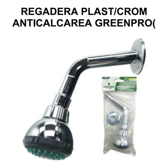 Regadera Greenpro Plástico Cromado Anticalcarea