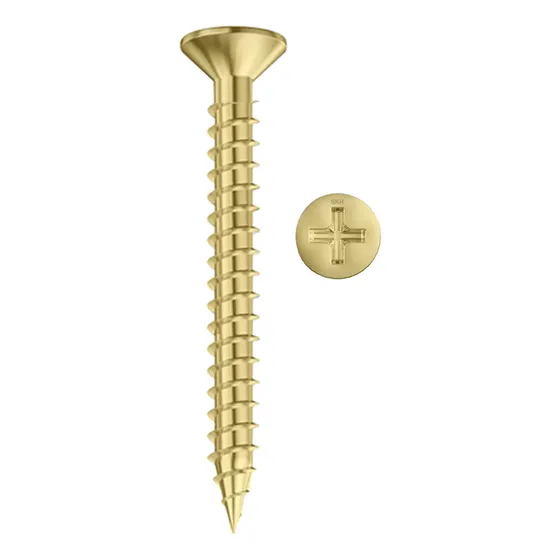 Tornillo Fix Dorado Para Madera o Tarugo N8 5x45mm Skyhard | Bolsa Por 100 Unidades