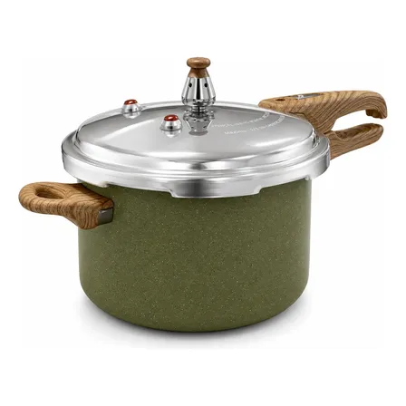 Panela De Pressão Fratelli Max Chef Wood 4,2l Indução Verde Acinzentado