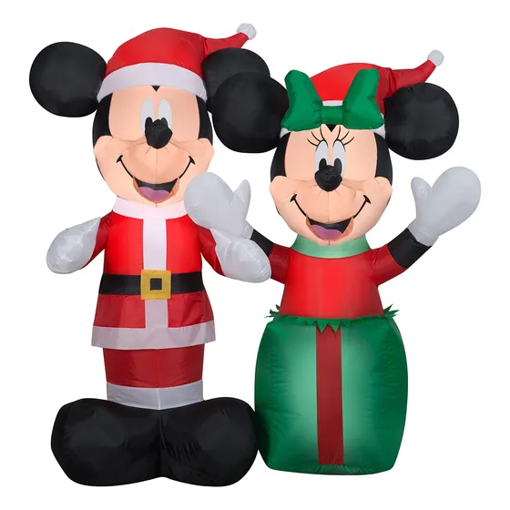 Gemmy Inflable Con Escenas De Santa Mickey Y Minnie De 1,2 M