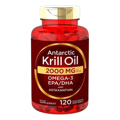 Krill Oil Astaxantina 2000mg / Omega-3 Epa, Dha /120 Caps. Sabor Sin sabor