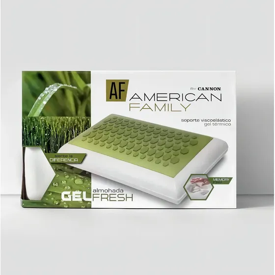 Almohada Viscoelastica Gel Memory Foam 60x40, Af Cannon. Color Blanco