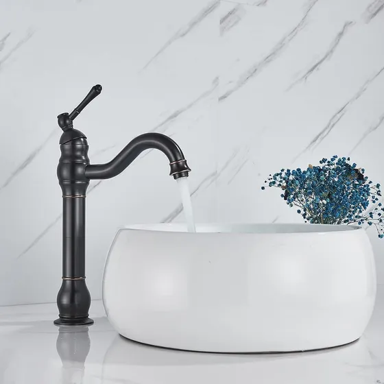 Auhx Grifo Mezclador Lavabo Baño Cepillado Niquel Giratorio