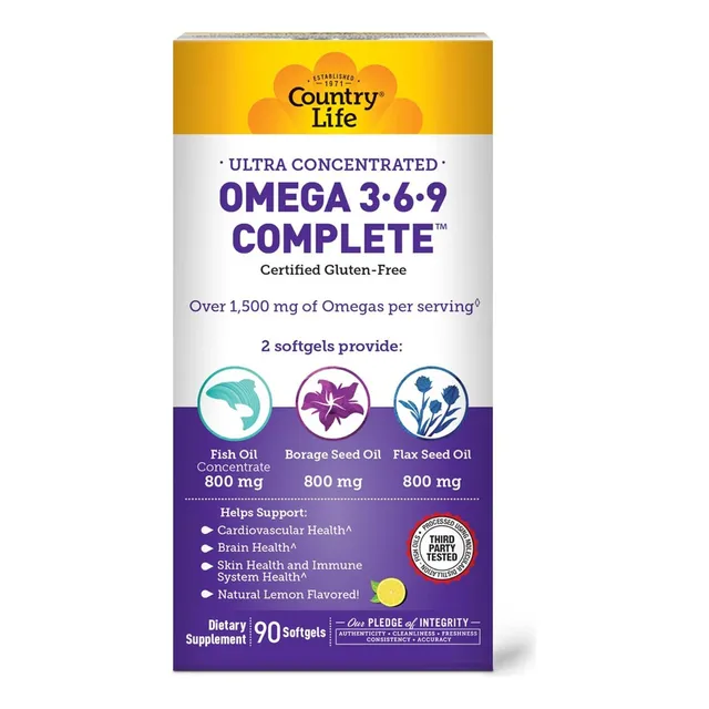 Omega 3-6-9 Completo Country Life 90 Cápsulas Blandas Sin Sabor