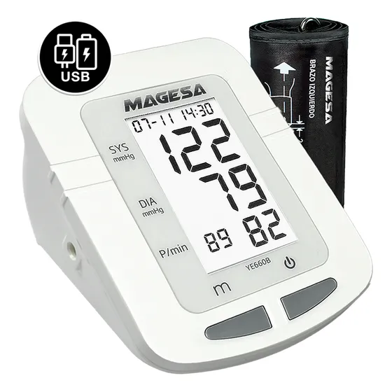 Tensiómetro digital brazo medidor presión auto Magesa color blanco Ye660b