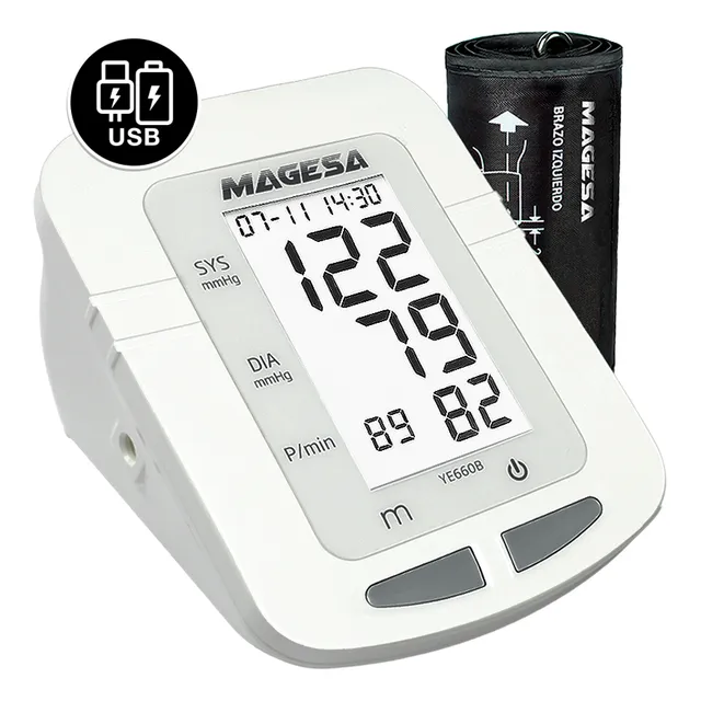 Tensiómetro digital brazo medidor presión auto Magesa color blanco Ye660b