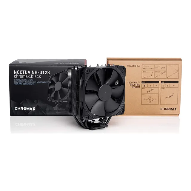 Noctua Nh U12s Chromax Black Disipador Cpu Lga115x Am4 Rendi Led Sin Led