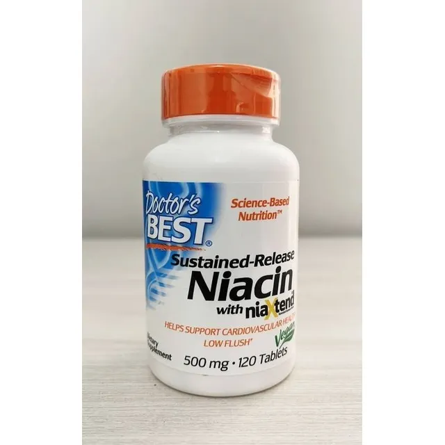 Niacina 500 mg con Niaxtend 120 tabletas Doctors Best