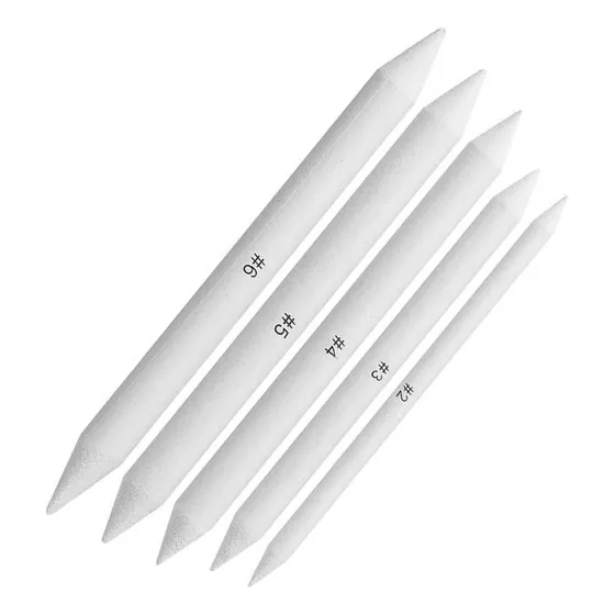 Set De 5 Lápices Difuminadores Para Dibujo Trazo Blanco