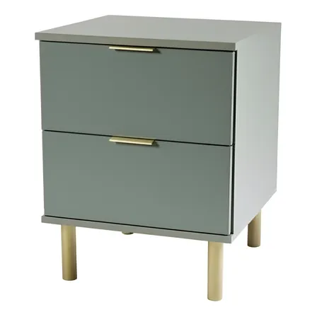 Mesa De Cabeceira Ditália 2 Gavetas Dm-125 Verde Oliva Vo