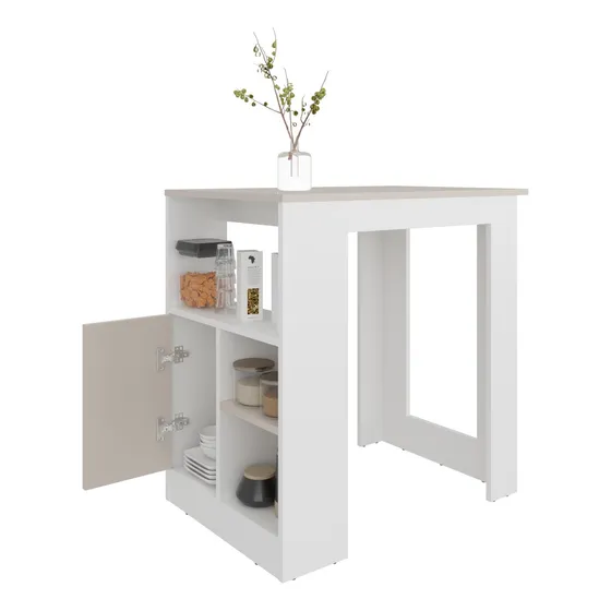 Isla De Cocina Attica 91x92x59 Rta Blanco Mqz + Capri