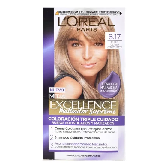 Tintura Para Cabello L'oréal Paris Excellence Rubio Claro Ce 8.17