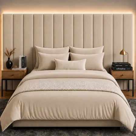 Cabeceira Modular King Premium 13 Placas 110x20 Infiniteline Areia