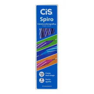 Caneta EsferogrĂĄfica Cis Spiro Azul Caixa Com 12 Unidades Caneta EsferogrĂĄfica Cis Spiro Azul Caixa Com 12 Unidades