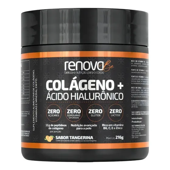 Colágeno + Ácido Hialurônico Renova Be 216g - Tangerina
