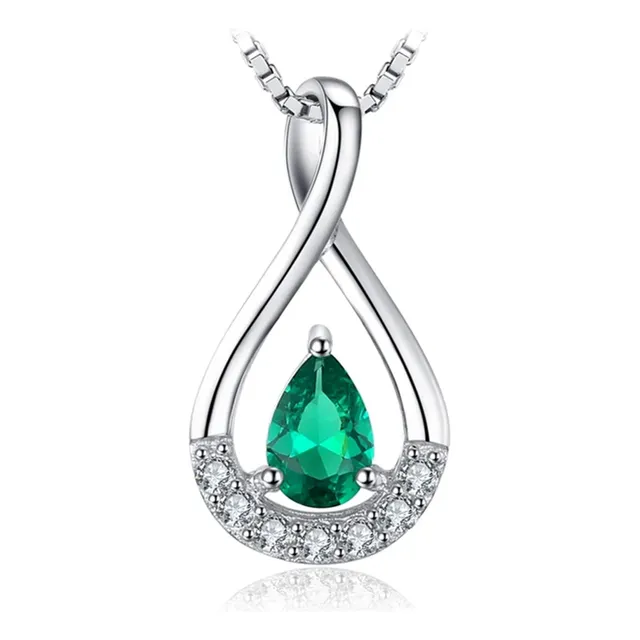 Collar Y Dije Para Mujer Esmeralda Rusa En Plata 925