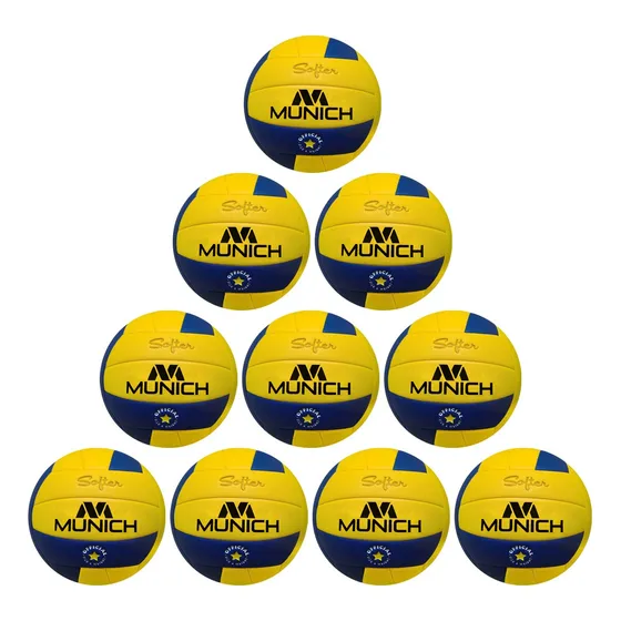 Pack X 10 Pelotas Munich Voley Softer Pu Laminada Sgc