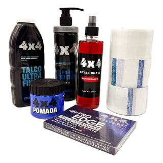 Kit Insumos Corte Afeitado Combo Barber 4x4 Profesional Kit Insumos Corte Afeitado Combo Barber 4x4 Profesional