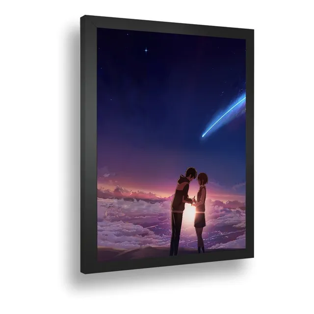 Quadro Emoldurado Poste Your Name Arte Animação Filme A3