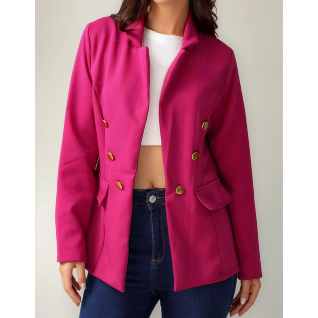 Blazer Feminino Alfaiataria Max Acinturado Com Botões Social Blazer Feminino Alfaiataria Max Acinturado Com Botões Social