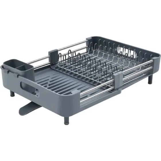 Escurridor De Platos Extensible Gris Marca Bari Modelo 2