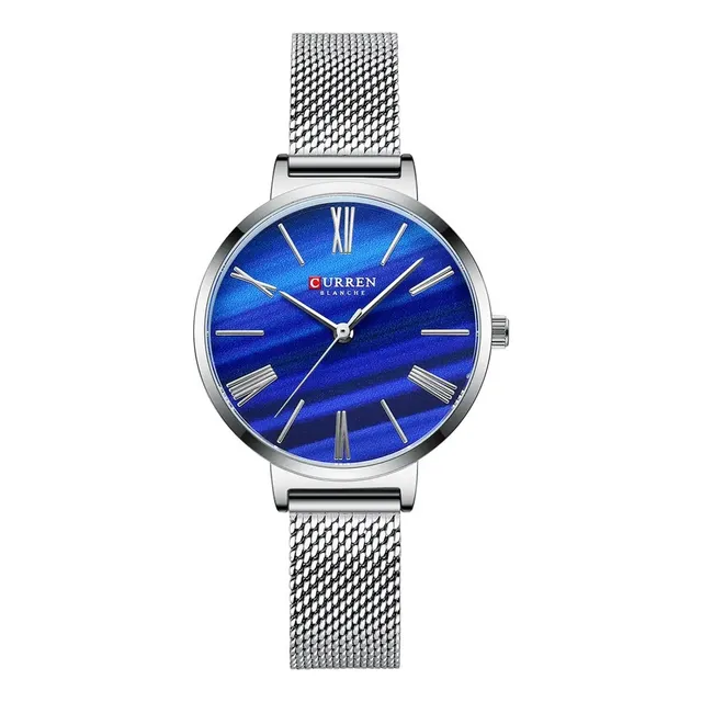 Reloj Cuarzo Analógico Mujer Curren 9076 Pulsera De Lujo
