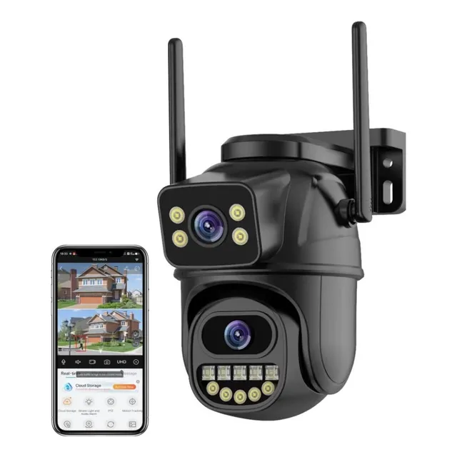 Cámara Ptz 4k 8mp Wifi Para Exteriores Lente Dual Ai
