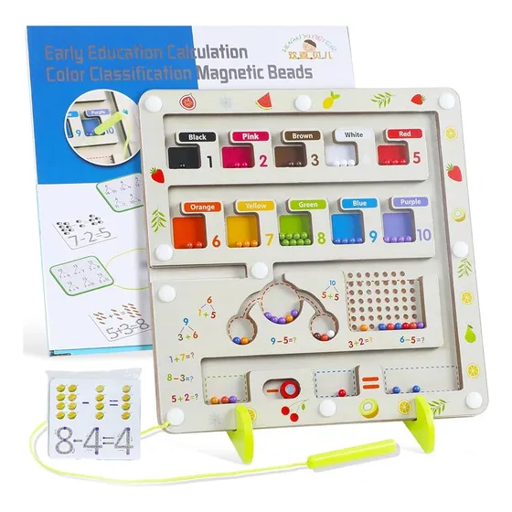 Juego Laberinto Magnetico De Tablas Multiplicar Madera Niños
