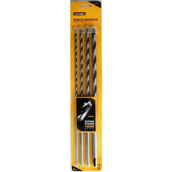 Mecha Broca Madera 4 Pcs (6-8-10-12) X 400mm - En Oferta