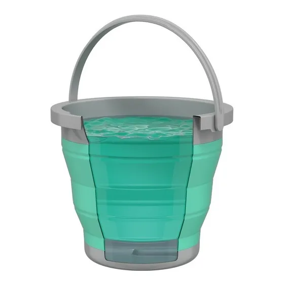 Balde Retrátil 5 Litros Com Alça Ret3512 Flashlimp Cor Verde agua