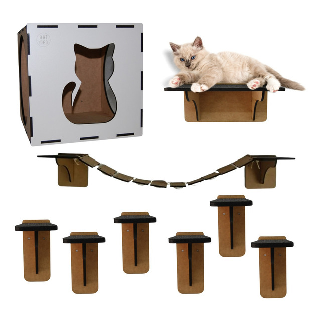 Casa Gato Playground Cama Suspensa 9 Brinquedos Gatificação Casa Gato Playground Cama Suspensa 9 Brinquedos Gatificação