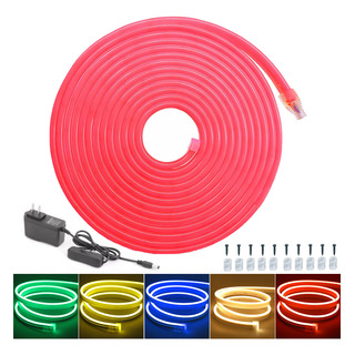 Tiras De Led Luz De Neón Flexible 5m Ip67 Con Eliminador 12v Tiras De Led Luz De Neón Flexible 5m Ip67 Con Eliminador 12v