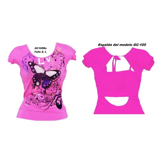 Blusas  Con Top Casuales Dama  Manga Corta Estampadas