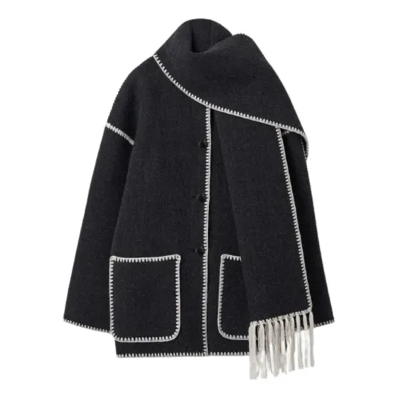 Abrigo Peluche Casual Mujer Invierno Tapado Saco Corderito