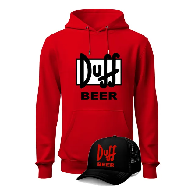Buzo + Gorra Duff Beer Saco Capota Unisex Los Simpson