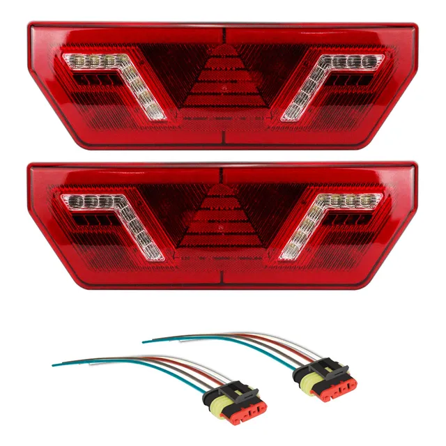 Par Lanterna Traseira Guerra Led Guerra Sequencial 24v Iva