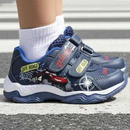 Tênis Infantil Masculino Relâmpago Mcqueen Carros Com Led