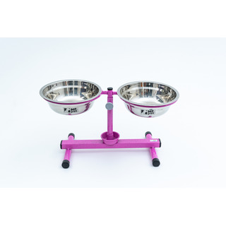 Comedouro Inox Duplo Ajustável Antiformiga 1,8 Lts Cor Rosa Comedouro Inox Duplo Ajustável Antiformiga 1,8 Lts Cor Rosa