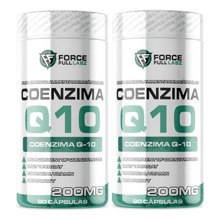 Kit 2x Coenzima Q10 200mg Ubiquinona Q-10 90 Cápsulas 90 Porção Sabor Sem Sabor Kit 2x Coenzima Q10 200mg Ubiquinona Q-10 90 Cápsulas 90 Porção Sabor Sem Sabor