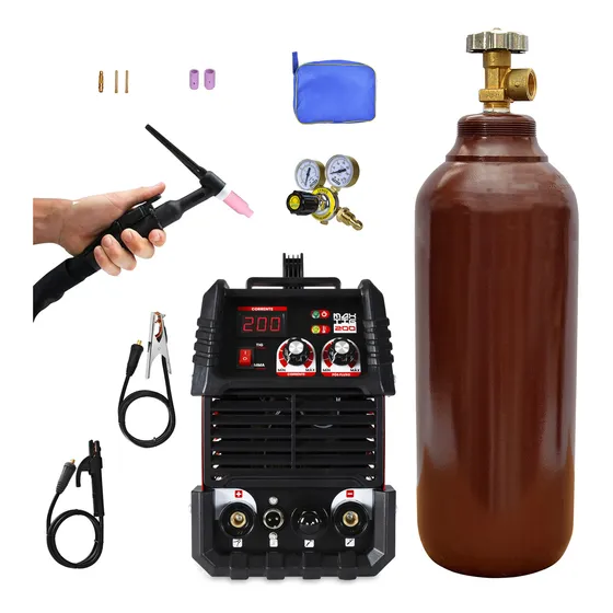 Solda Tig Mma P/ Inox + Acessórios 200a 220v Completa Gz7
