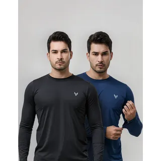 Kit 2 Camisa Camiseta Proteção Uvb50 Blusa Térmica Masculina Kit 2 Camisa Camiseta Proteção Uvb50 Blusa Térmica Masculina